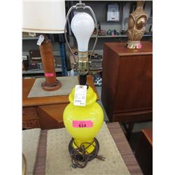 Table Lamp with Yellow Glass Base
