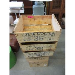 5 Wood Crates - 14" x 17" x 8" tall