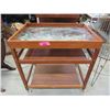 Image 1 : Rolling Teak Tea Trolley with Removable Tray Top
