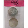 Image 1 : Two 1964 Canadian 80% Silver Dollar Coins