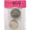 Image 1 : Two 1966 Canadian 80% Silver Dollar Coins