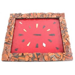 Acoma Pottery Framed Collection Obsidian Points