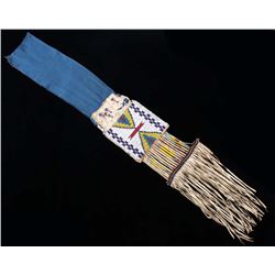 Ute Beaded and Quilled Pipe Tobacco Bag c. 1870