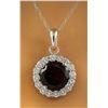Image 1 : 1.82 CTW Garnet 14K White Gold Diamond Necklace