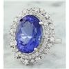 Image 2 : 13.75 CTW Tanzanite 18K White Gold Diamond Ring