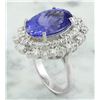 Image 4 : 13.75 CTW Tanzanite 18K White Gold Diamond Ring