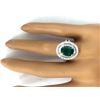 Image 5 : 3.53 CTW Natural Emerald 18K Solid White Gold Diamond Ring