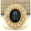 Image 1 : 4.03 CTW Natural Sapphire And Diamond Ring In 14k Yellow Gold