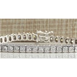 5.60 CTW Natural Dimond Bracelet In 18K Solid White Gold