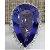 Image 1 : 23.32 CTW Natural Tanzanite Diamond Ring 14K Solid White Gold