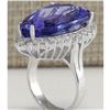 Image 3 : 23.32 CTW Natural Tanzanite Diamond Ring 14K Solid White Gold