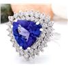 Image 2 : 8.23 CTW Natural Tanzanite 14K Solid White Gold Diamond Ring