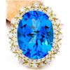 Image 1 : 18.42 CTW Natural Topaz 18K Solid Yellow Gold Diamond Ring