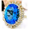 Image 2 : 18.42 CTW Natural Topaz 18K Solid Yellow Gold Diamond Ring