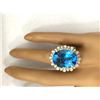 Image 5 : 18.42 CTW Natural Topaz 18K Solid Yellow Gold Diamond Ring