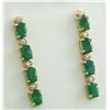 Image 2 : 4.68 CTW Emerald 14K Yellow Gold Diamond Earrings
