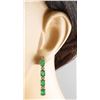 Image 3 : 4.68 CTW Emerald 14K Yellow Gold Diamond Earrings