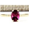 Image 1 : 1.31 CTW Natural Pink Tourmaline Ring In 18K Yellow Gold