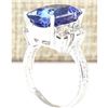 Image 3 : 7.10 CTW Natural Blue Tanzanite And Diamond Ring 14k Solid White Gold
