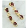 Image 2 : 2.65 CTW Garnet 14K Yellow Gold Diamond Earrings