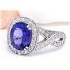 Image 2 : 3.58 CTW Natural Tanzanite 18K Solid White Gold Diamond Ring