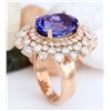Image 5 : 13.27 CTW Natural Tanzanite 18K Solid Rose Gold Diamond Ring