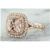 Image 2 : 2.25 CTW Morganite 14K Rose Gold Diamond Ring