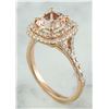 Image 4 : 2.25 CTW Morganite 14K Rose Gold Diamond Ring