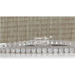 4.52 CTW Natural Diamond Bracelet In 18K Solid White Gold