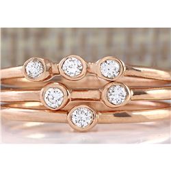 0.24 CTW Diamond Ring 18K Solid Rose Gold