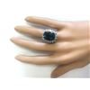 Image 4 : 15.04 CTW Natural London Blue Topaz And Diamond Ring In18K Solid White Gold
