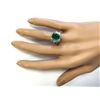 Image 4 : 3.20 CTW Natural Emerald And Diamond Ring In 18K White Gold