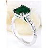 Image 4 : 2.41 CTW Natural Emerald 14K Solid White Gold Diamond Ring