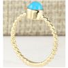 Image 3 : 1.00 CTW Natural Turquoise Ring In 14k Yellow Gold