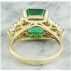 Image 3 : 3.32 CTW Emerald 18K Yellow Gold Diamond Ring