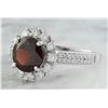 Image 2 : 2.65 CTW Garnet 18K White Diamond Ring