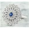 Image 2 : 1.70 CTW Sapphire 18K White Gold Diamond Ring