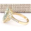 Image 2 : 7.74 CTW Natural Blue Aquamarine And Diamond Ring In 14k Yellow Gold