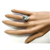 Image 4 : 7.74 CTW Natural Blue Aquamarine And Diamond Ring In 14k Yellow Gold