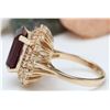 Image 3 : 9.35 CTW Natural Tourmaline 18K Solid Rose Gold Diamond Ring