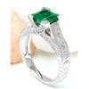 Image 4 : 1.96 CTW Natural Emerald 14K Solid White Gold Diamond Ring