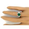 Image 5 : 1.96 CTW Natural Emerald 14K Solid White Gold Diamond Ring