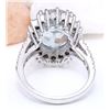 Image 3 : 6.10 CTW Natural Aquamarine 18K Solid White Gold Diamond Ring