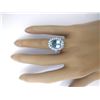 Image 5 : 6.10 CTW Natural Aquamarine 18K Solid White Gold Diamond Ring