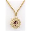 Image 2 : 12.97 CTW Natural Tourmaline And Diamond Necklace In 14k Yellow Gold