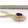 Image 4 : 12.97 CTW Natural Tourmaline And Diamond Necklace In 14k Yellow Gold