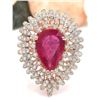 Image 1 : 4.78 CTW Natural Ruby 14K Solid Rose Gold Diamond Ring