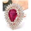 Image 2 : 4.78 CTW Natural Ruby 14K Solid Rose Gold Diamond Ring