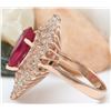 Image 3 : 4.78 CTW Natural Ruby 14K Solid Rose Gold Diamond Ring