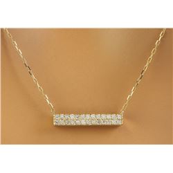 0.40 CTW Diamond 18K Yellow Gold Double Bar Necklace